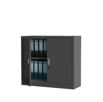 Szafa metalowa biurowa na akta antracytowa niska model PIZA